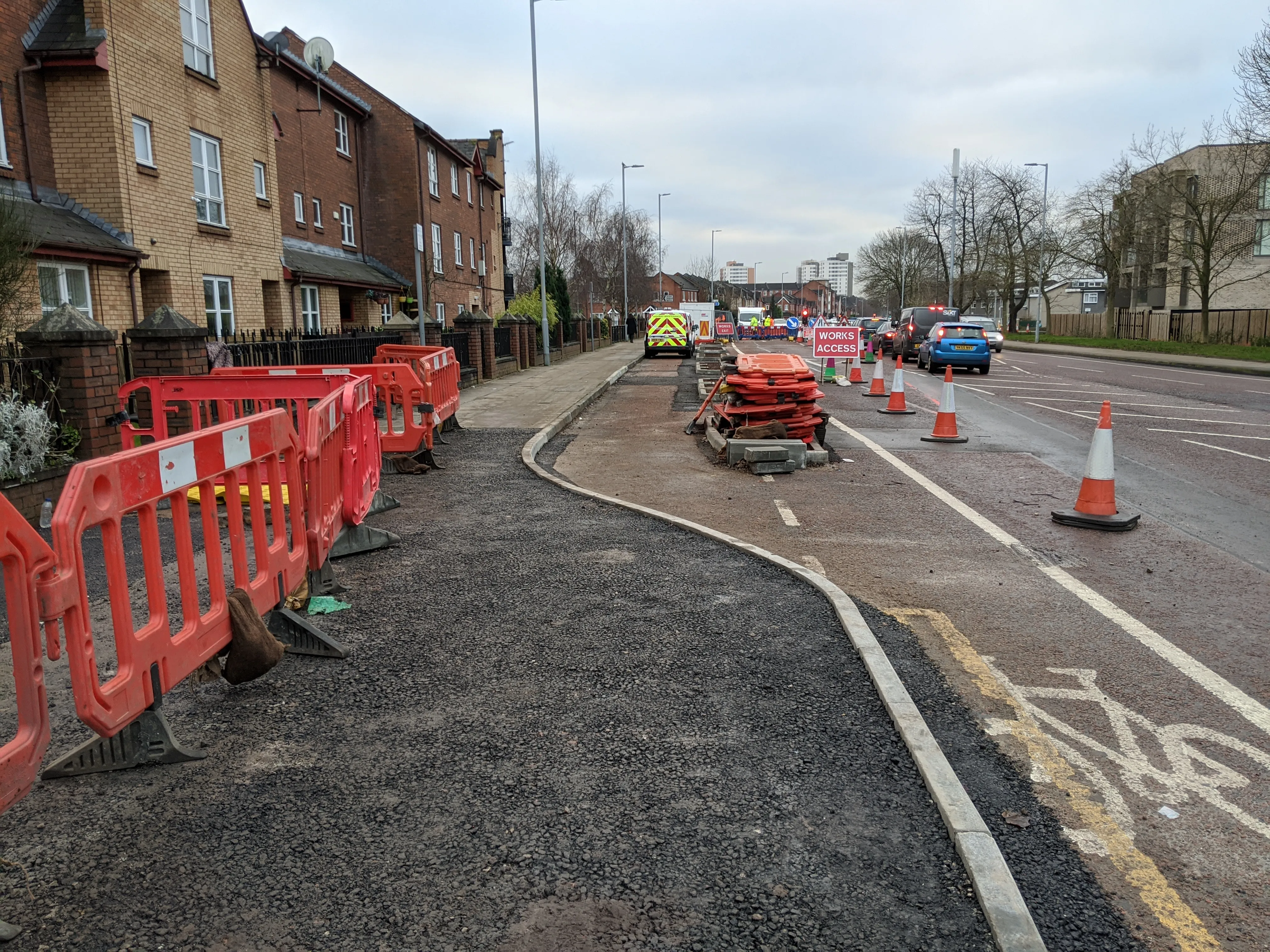 Cycle lane takes shape